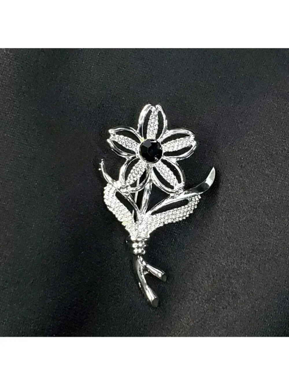 Silver-Tone Flower Brooch 1967 